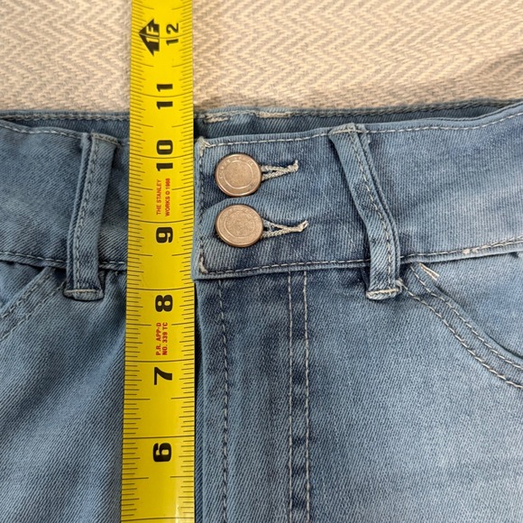 Curve Appeal Wide Leg Jeans Womens 4/27 Blue High Rise Embroidered Boho Cottage - Picture 9 of 12